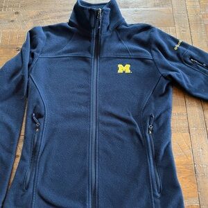 Navy Blue Michigan Wolverines Columbia Fleece Jacket